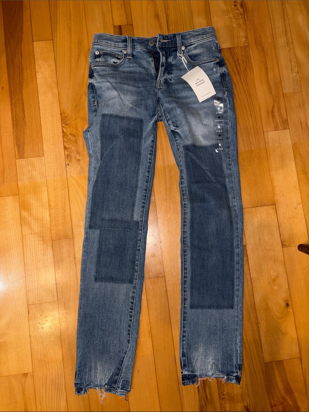 Lucky Brand Blue Patchwork Straight Leg Jeans